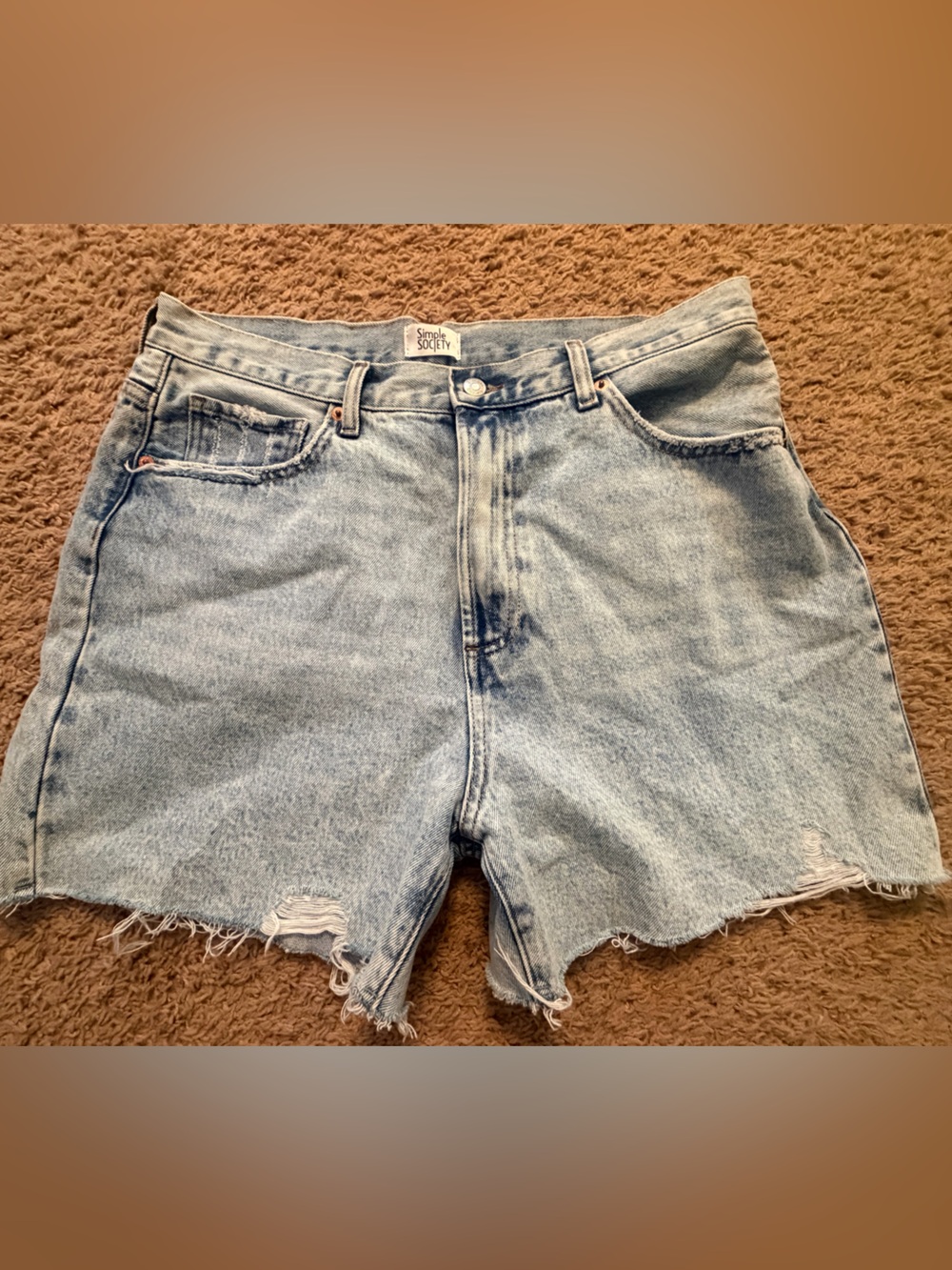 NWOT High-Rise Light Blue Denim Cutoff Shorts by Social Society